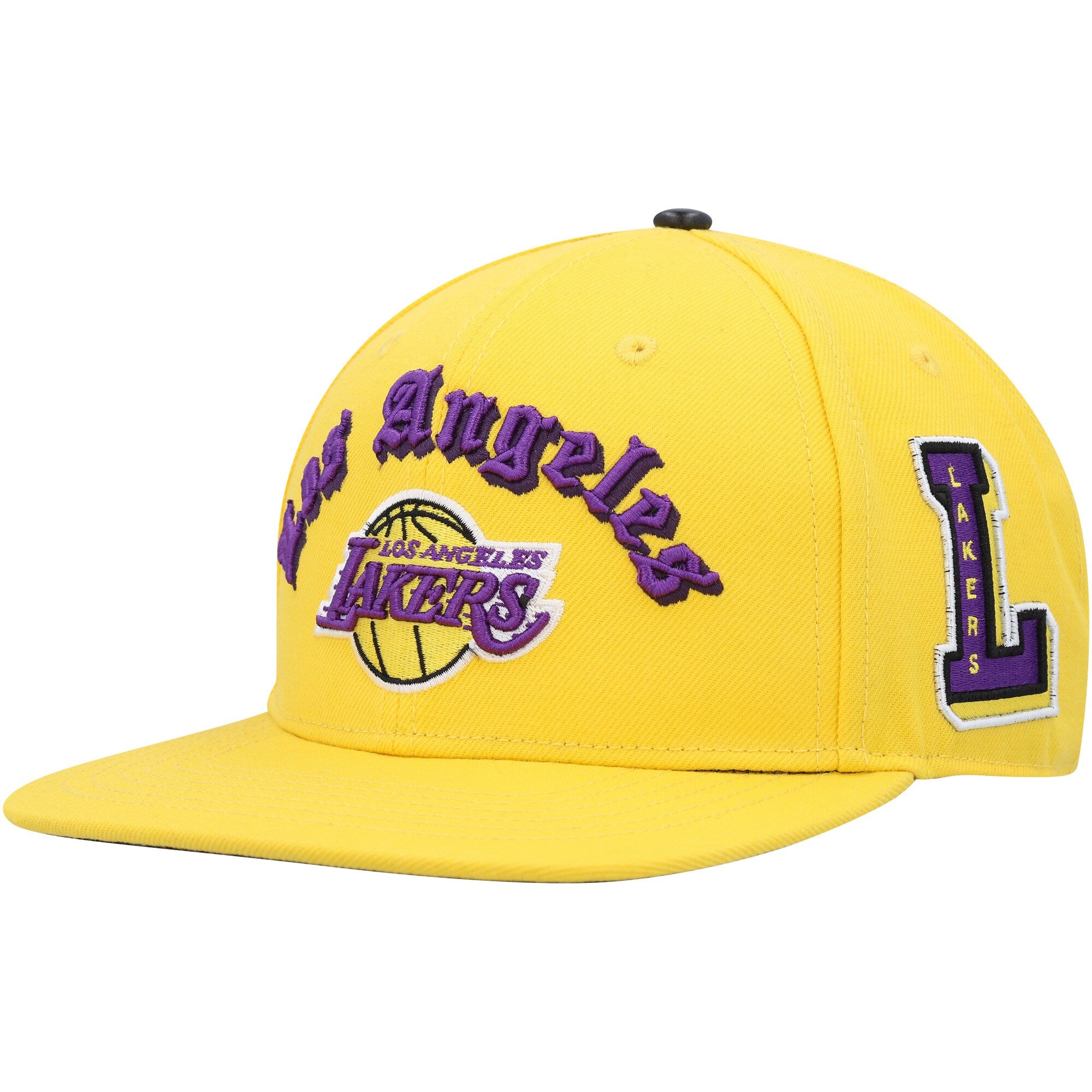 Los Angeles Lakers Pro Standard Old English Snapback Hat - Gold ...